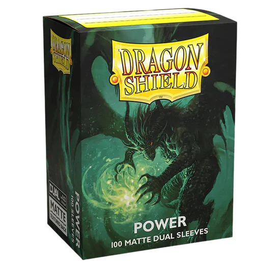 Dragon Shield Dual Matte Sleeves - Metallic Green / Power (100 Sleeves)