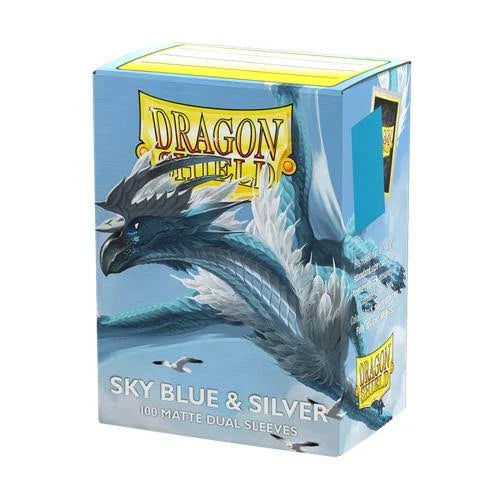 Dragon Shield Standard Matte Dual Sleeves Sky Blue & Silver
