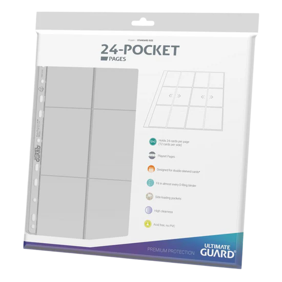 Ultimate Guard - 24-Pocket Pages Side Loading: Clear (10 pieces)