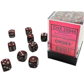 Speckled Silver Volcano 12mm d6 Dice Block (36 dice) - CHX 25944