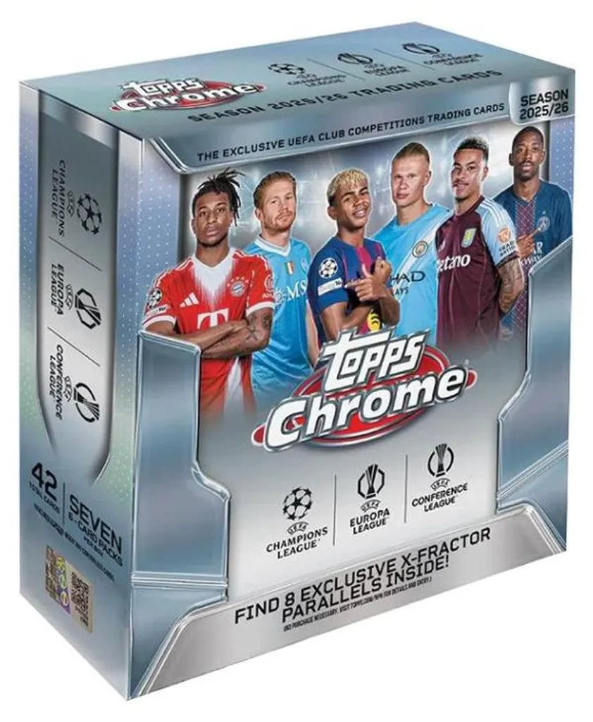 Cartas colecionáveis TOPPS Chrome UCC Mega Box