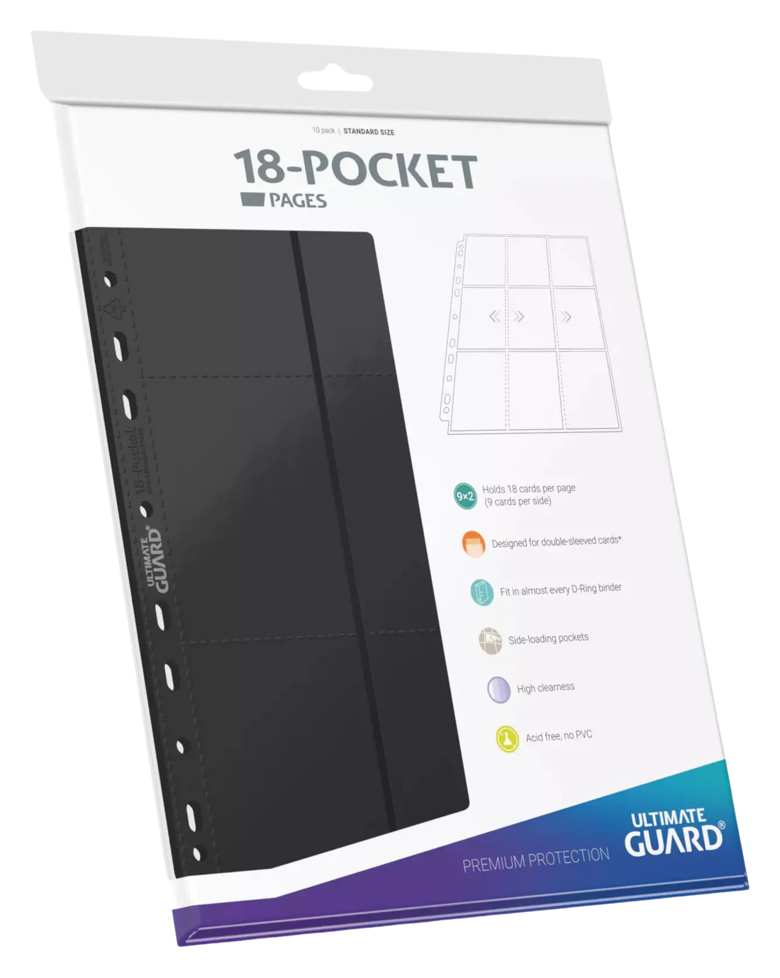 Ultimate Guard - 18-Pocket Pages Side Loading: Clear (10 pieces)