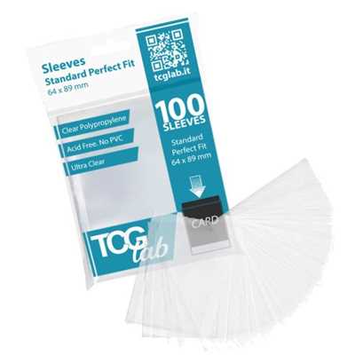 TcgLab Display (100) Standard Perfect Fit Sleeves - Ultra Clear - 60 micron