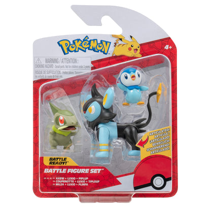 Pokémon - Battle Figure Set Axew + Luxio + Piplup