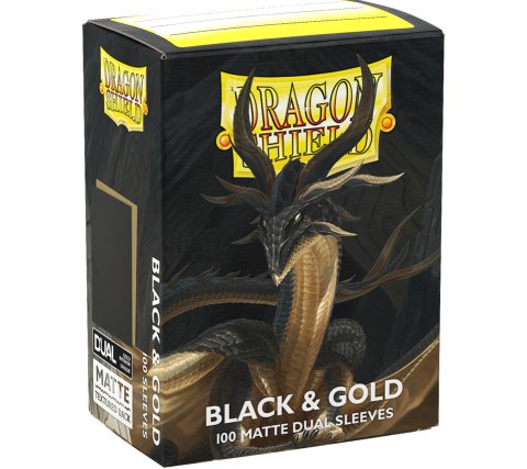 DS - Standard Dual Sleeves: Black & Gold [Matte] (100 Sleeves)