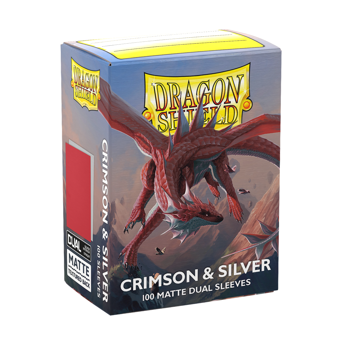 Dragon Shield - Standard Sleeves Matte (100 Sleeves) Crimson & Silver