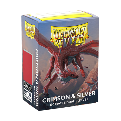 Dragon Shield - Standard Sleeves Matte (100 Sleeves) Crimson & Silver