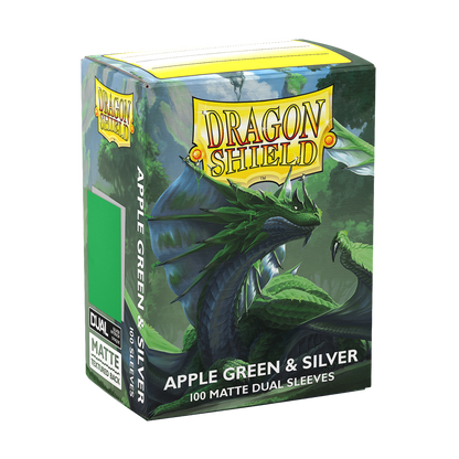 Dragon Shield Standard Matte Dual Sleeves Apple Green & Silver