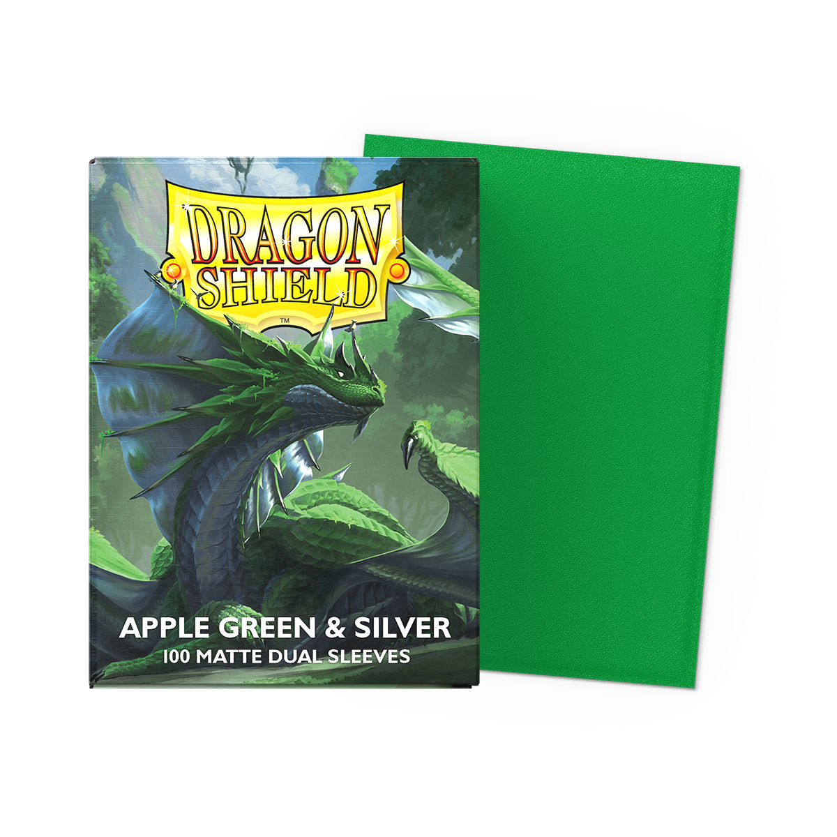 Dragon Shield Standard Matte Dual Sleeves Apple Green & Silver