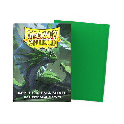 Dragon Shield Standard Matte Dual Sleeves Apple Green & Silver