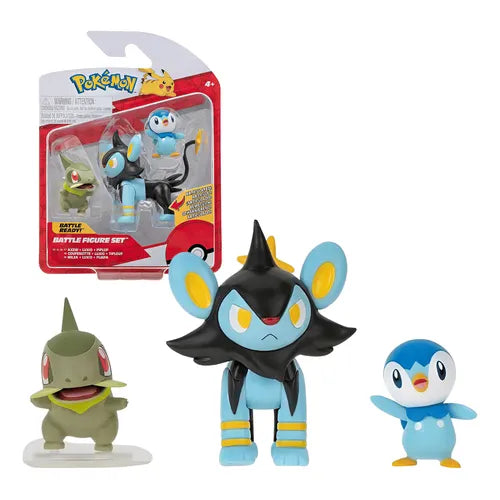 Pokémon - Battle Figure Set Axew + Luxio + Piplup