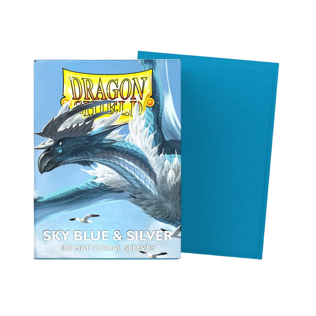 Dragon Shield Standard Matte Dual Sleeves Sky Blue & Silver