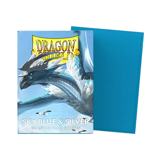 Dragon Shield Standard Matte Dual Sleeves Sky Blue & Silver