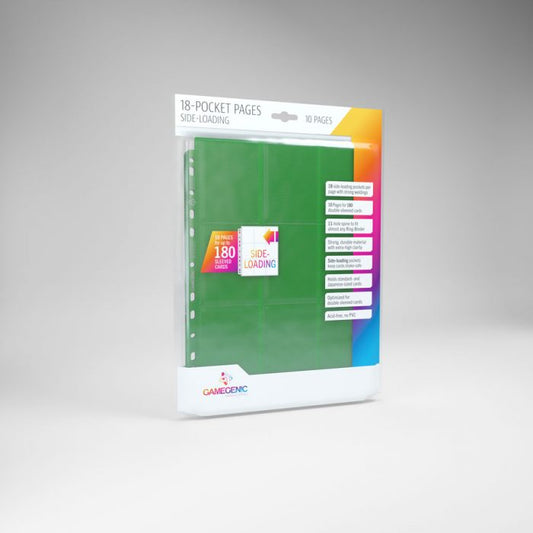 Gamegenic - 18-Pocket Pages Side-Loading (10 pages bag) - Green