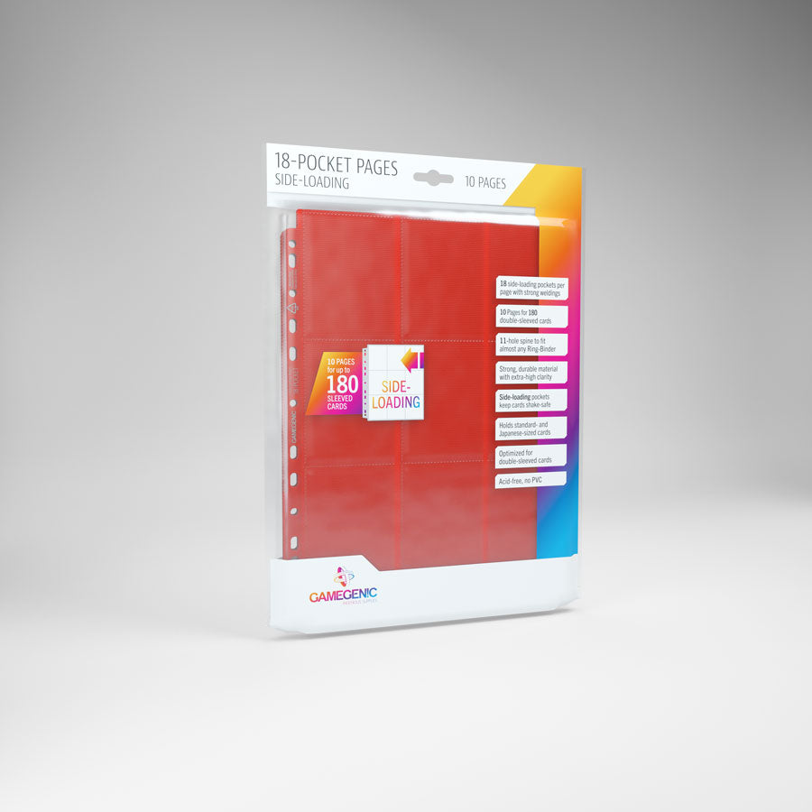 Gamegenic - 18-Pocket Pages Side-Loading (10 pages bag) - Red