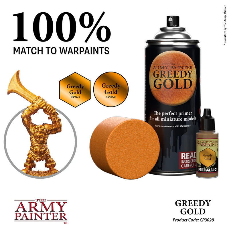 Army Painter Primer: Greedy Gold Spray (400ml) ARM03035