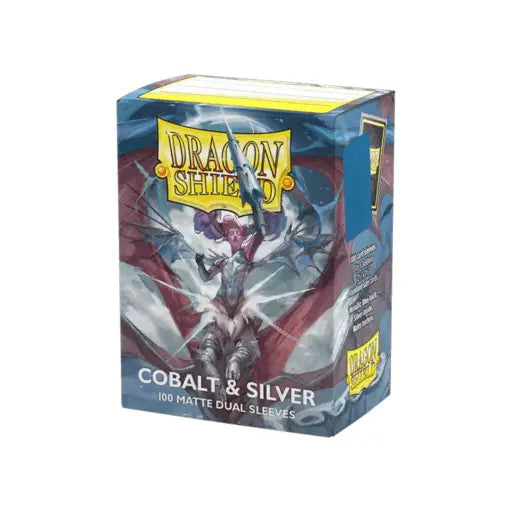 Dragon Shield - Dual Matte Sleeves - Cobalt & Silver (100 Sleeves)