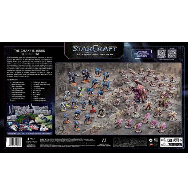 StarCraft TMG Two Player Starter Set Founders Edition contents