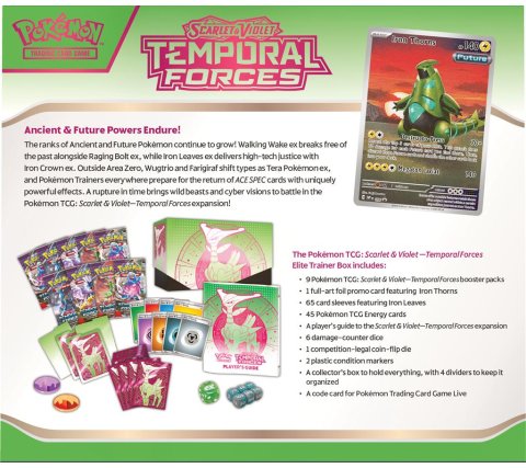 Pokemon - Scarlet & Violet Temporal Forces Elite Trainer Box: Iron Leaves