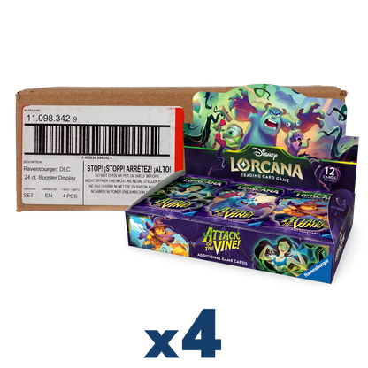 Disney Lorcana Attack of the Vine Booster Box Case (4 Booster Display)