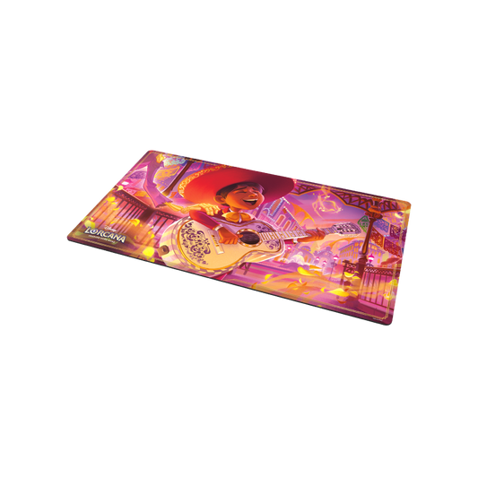 Disney Lorcana Hyperia City playmat featuring Miguel Rivera - Promising Musician