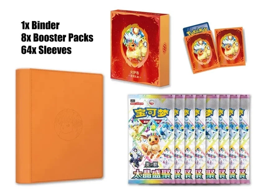 Pokémon Terastal Gathering Flareon Gift Box and contents