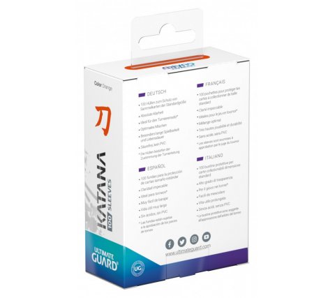 Ultimate Guard Katana 100 Sleeves Standard Size - Orange