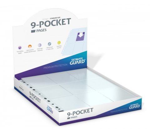 Ultimate Guard - 9-Pocket Pages Top Loading: Clear (100 pieces)